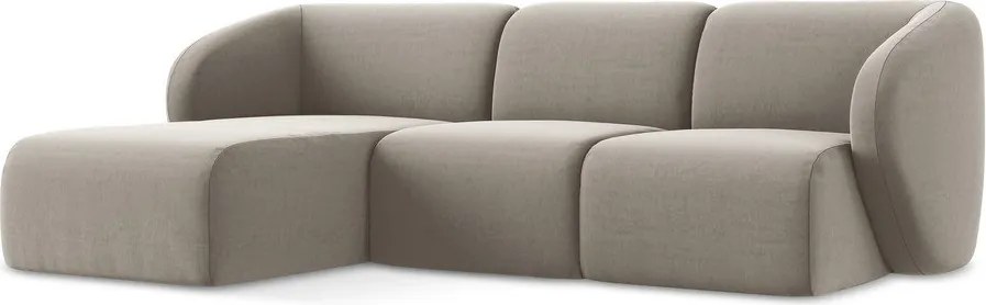 Светлокафяв кадифен ъглов диван (ляв ъгъл) Lani – Makamii