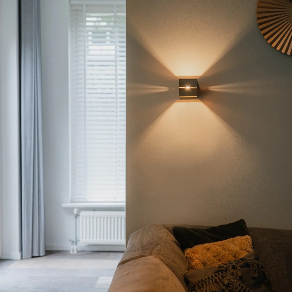 Интелигентна стенна лампа тъмно бронз 9.7 см с Wi-Fi G9 - Transfer Groove