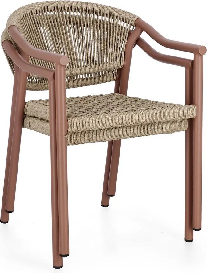 Червен /в естествен цвят метален градински стол Canarias – Bizzotto