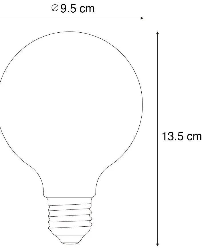 Комплект от 5 димируеми на 3 стъпки LED опалови крушки E27 G95 4W 450 lm 2700K