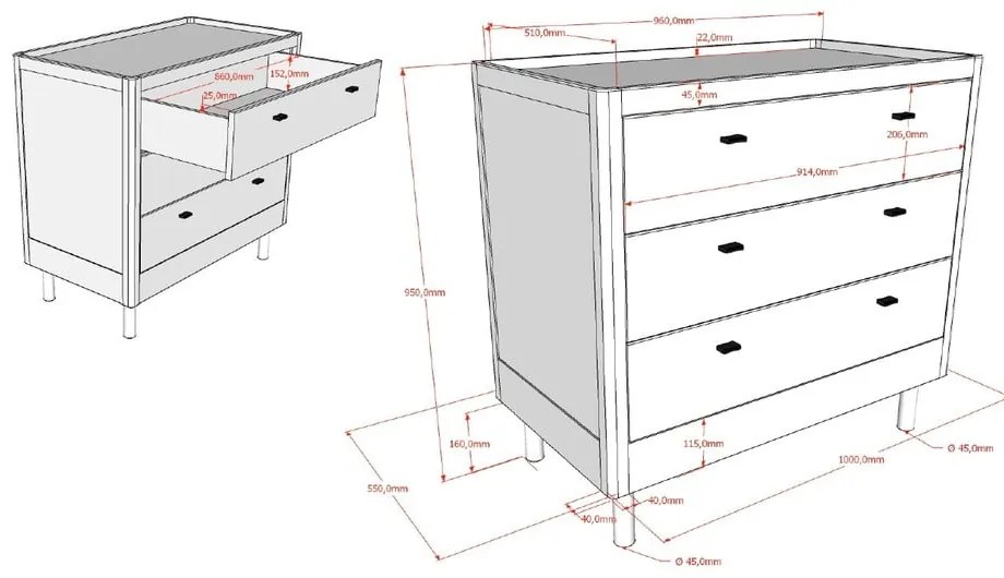 Бял детски скрин от масивен бук 100x95x55 cm Forrest – Vipack