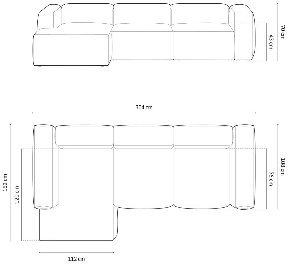 Кафяв ъглов диван (ляв ъгъл) Bergamo – Cosmopolitan Design