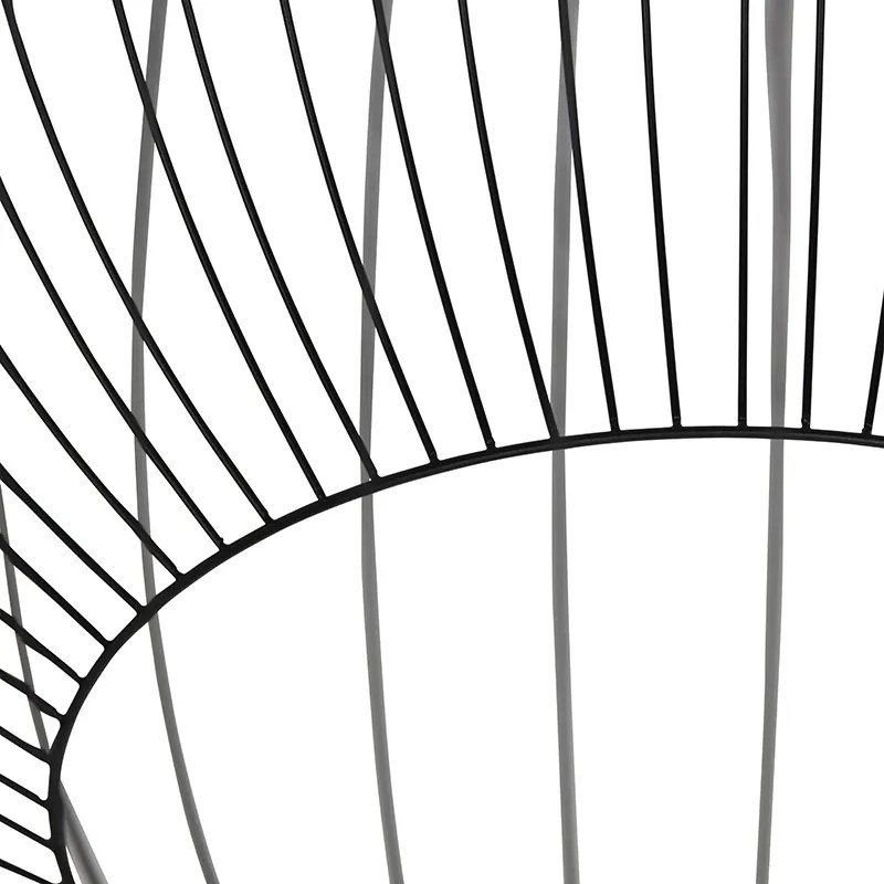 Дизайнерски висящ аплик кръгъл черен 70 см - Dos