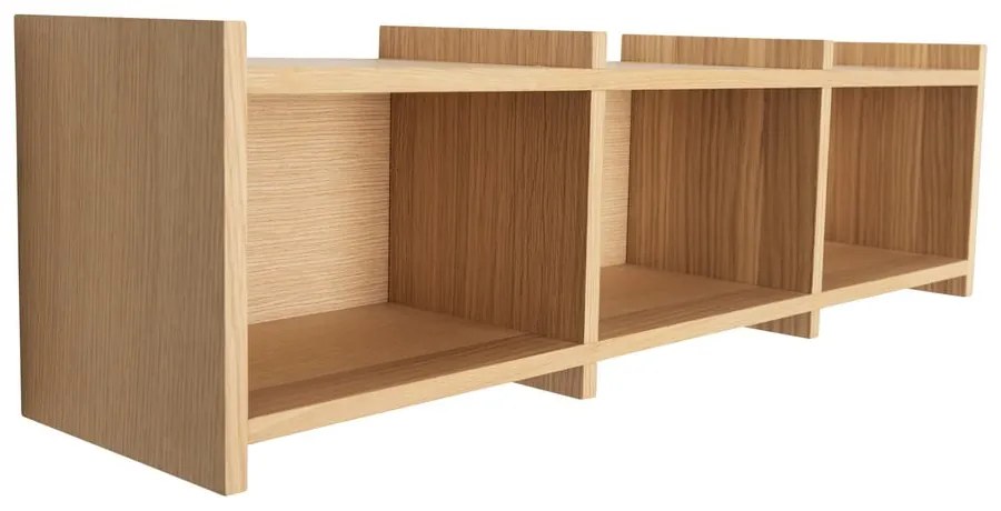 На няколко нива стенен рафт от декор от дъб в естествен цвят 80 cm Focal – Hübsch