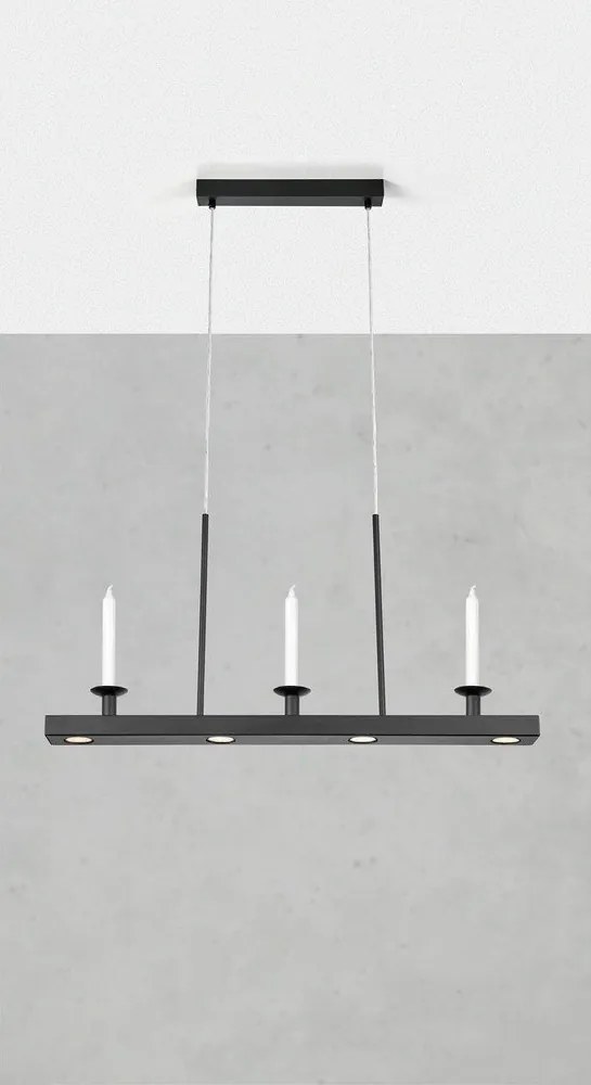 Черно метално LED затъмняващо се висящо осветително тяло Dining – Markslöjd
