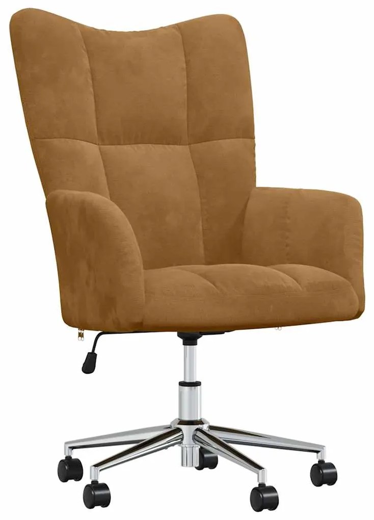 328169 vidaXL Релакс стол, кафяв, кадифе