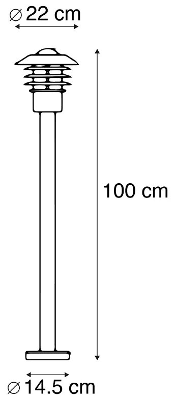 Модерна външна лампа черна 100 см IP44 - Prato