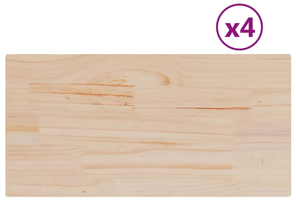 847421 vidaXL Плотове за маси, 4 бр, 90x45x1,7 см, правоъгълни, бор масив