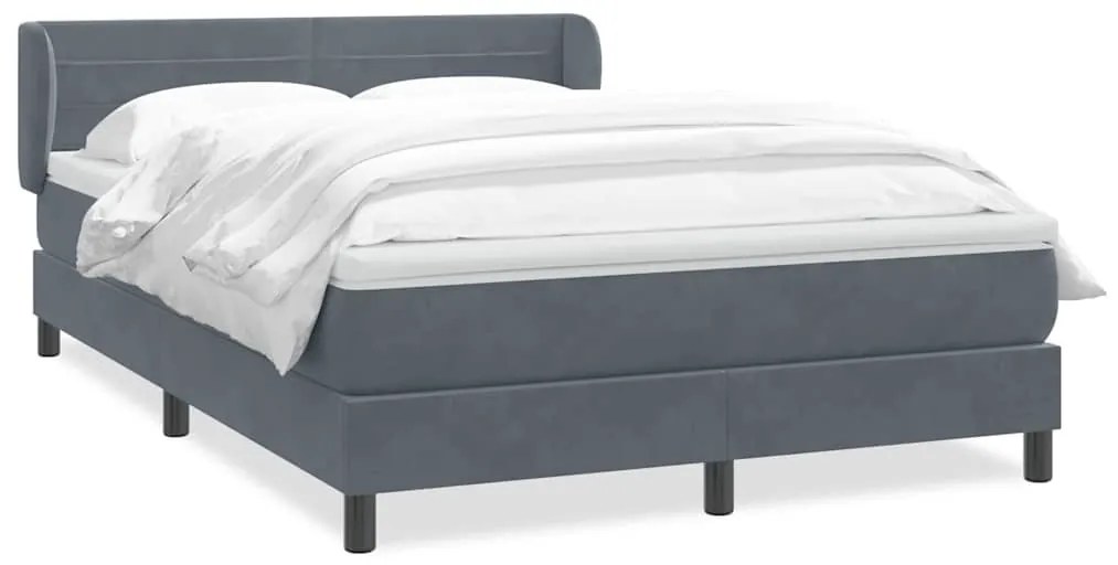 3317614 vidaXL Боксспринг легло с матрак, тъмносиво, 160x210 см, кадифе