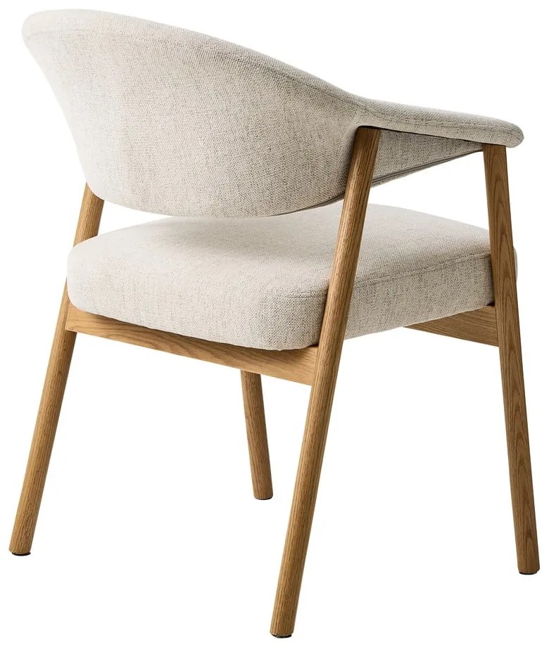 Кремави трапезни столове в комплект с подлакътници 2 бр. от масивен дъб Elk – Unique Furniture