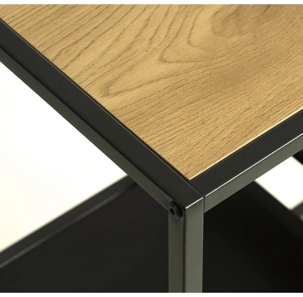 Библиотека от декор от дъб в черен и естествен цвят 80x146x35 cm Altino – Unique Furniture