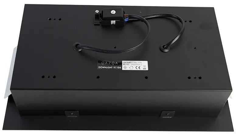 Вграден прожектор черен AR111 регулируем 2-светлина - Oneon