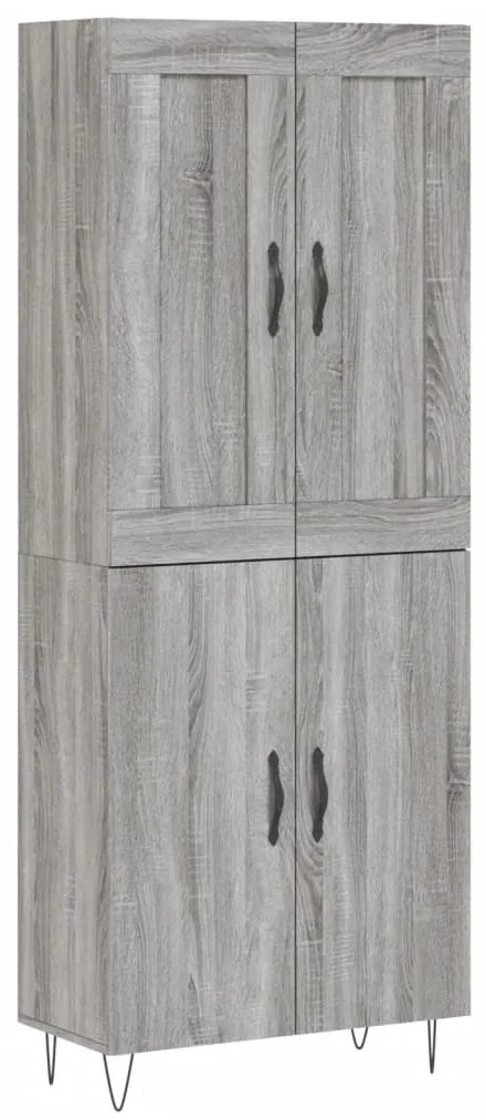 3199591 vidaXL Висок шкаф, сив сонома, 69,5x34x180 см, инженерно дърво