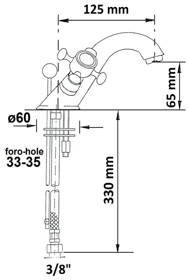 Стояща батерия за мивка в бронзов цвят Antea – Sapho