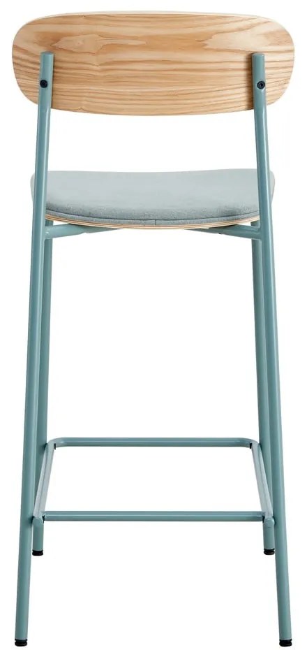 Бар столове в комплект от 2 броя в синьо-натурален цвят (височина на седалката 66 см) Adriana - Marckeric