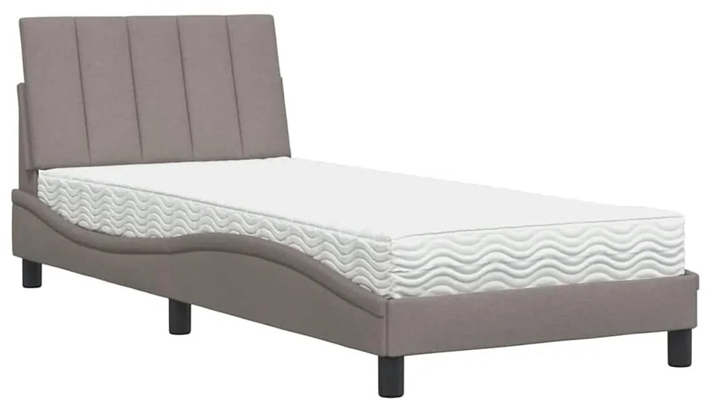3310493 vidaXL Легло с матрак Hanko, таупе, 80x200 см, плат