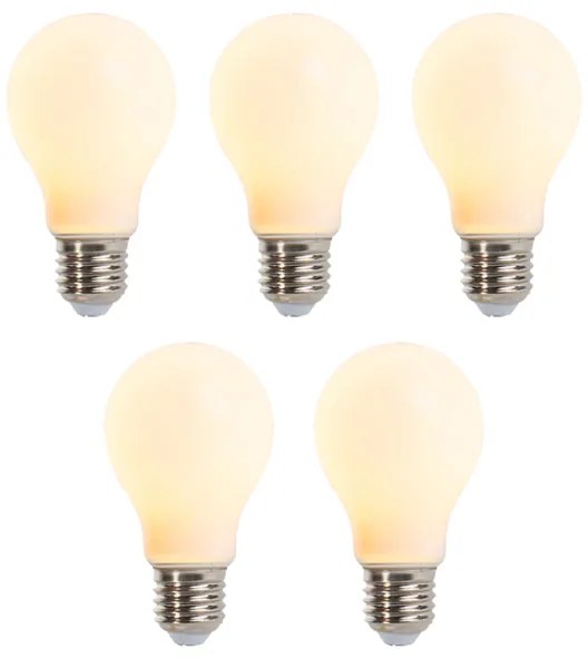 Комплект от 5 броя E27 димируеми LED крушки A60 матови 5W 380lm