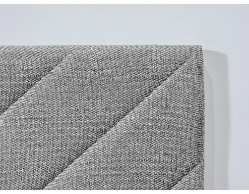 Светлосиво тапицирано двойно легло с включена подматрачна рамка 180x200 cm Romane – Bobochic Paris