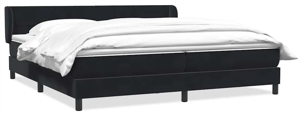 3317537 vidaXL Box Spring легло с матраци Black 180x210 cm Velvet