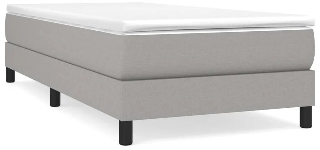 3120484 vidaXL Рамка за легло с пружини, светлосива, 90x200 см, плат