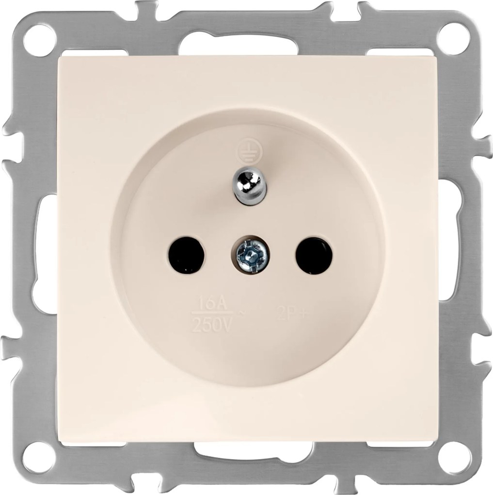 Единичен контакт със заземяване OSTE JNH001-G Beige