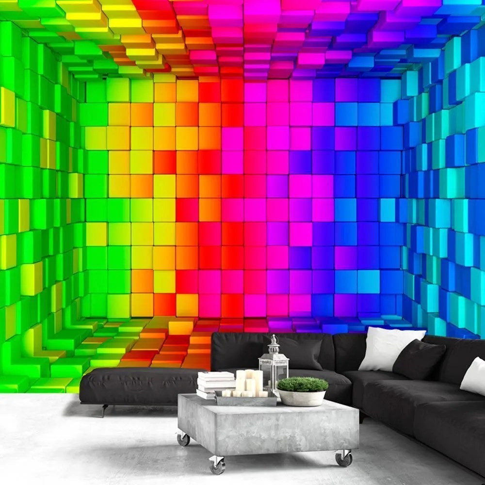 Самозалепващ се фототапет - Rainbow Cube - 147x105