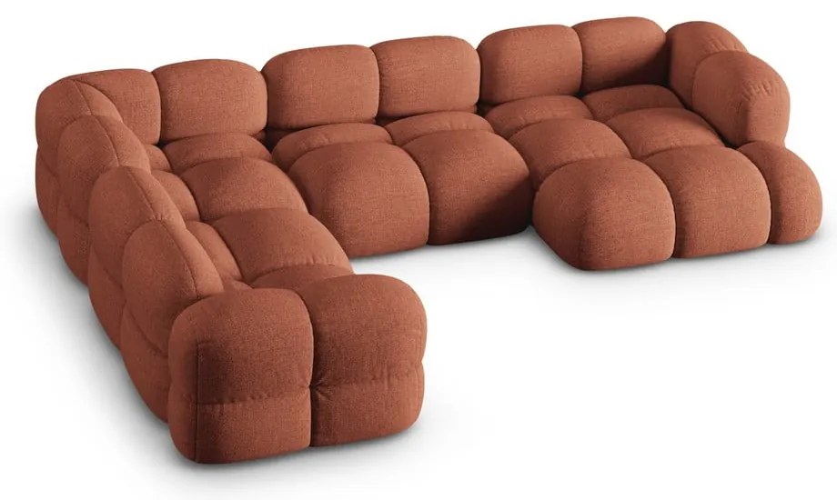 Ъглов диван в тухлен цвят (ляв ъгъл/U форма) Loretto – Cosmopolitan Design
