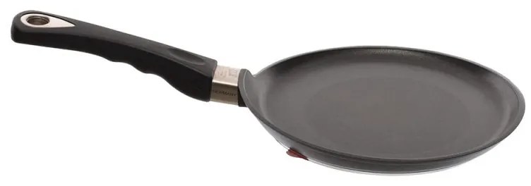 Тиган за палачинки AMT Gastroguss 124, 24 см, Алуминиева отливка, Незалепващо покритие Lotan®, До 240°C, Черен