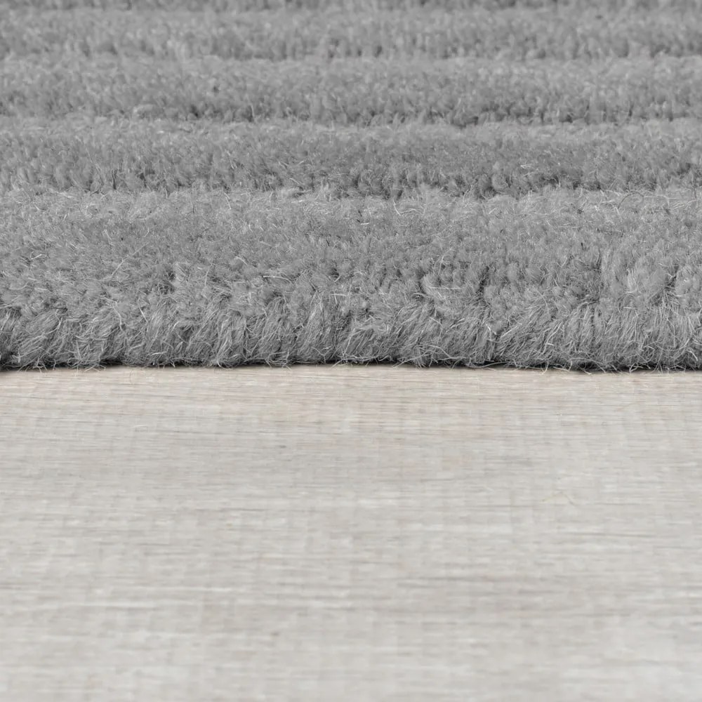 Сив ръчно изработен вълнен килим 160x230 cm Zen Rectangles – Flair Rugs