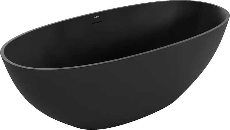 Mexen Bari самостоятелна вана от конгломерат 165 x 75 см, черен мат - 57221657570