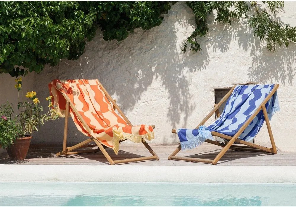 Синя памучна плажна кърпа 100x160 cm Nugo – noo.ma