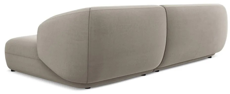 Бежов кадифен ъглов диван (десен ъгъл) Moana – Makamii