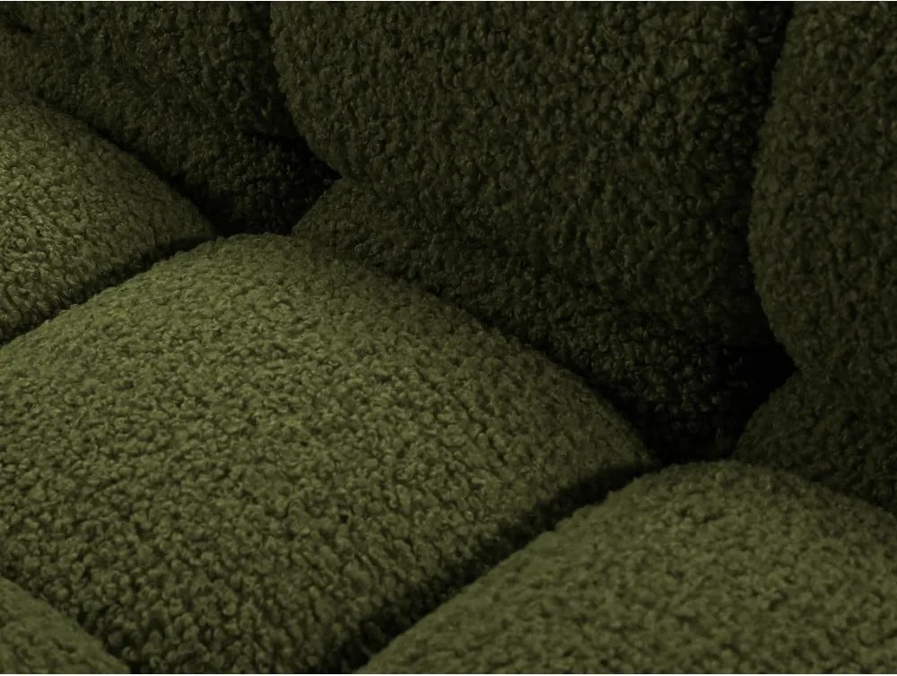 Зелен модул за диван от букле (десен ъгъл) Bellis – Micadoni Home