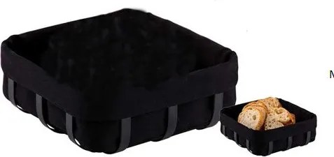 Панер за хляб OLIVER BROWN OB-1225-B, 21х21х8.5 см, Метал, Текстил, Черен