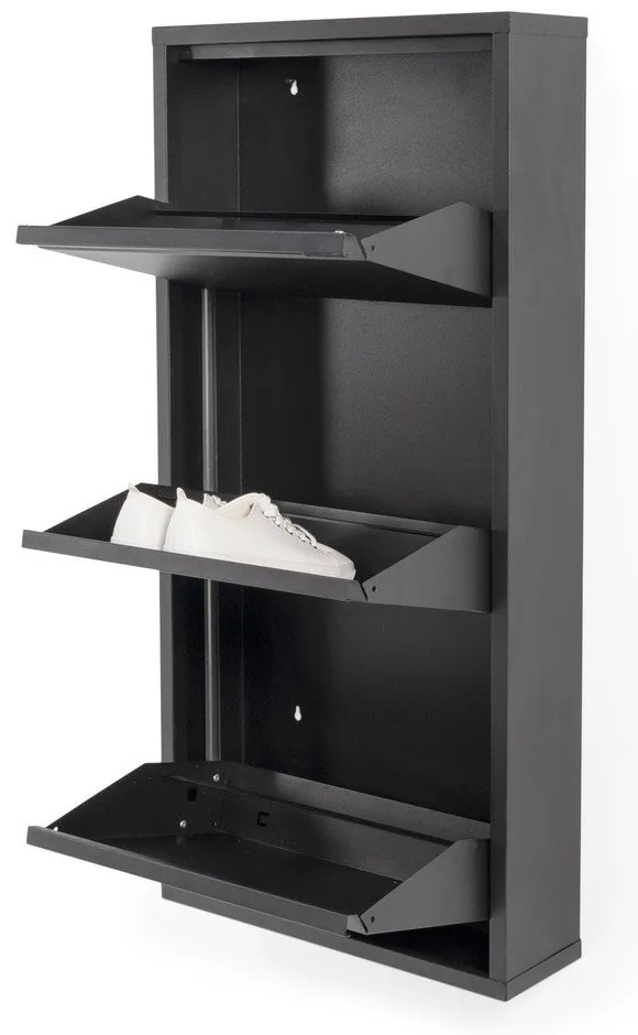 Черна метална накланяща се стойка за обувки 50x103x15 cm Billy – Spinder Design