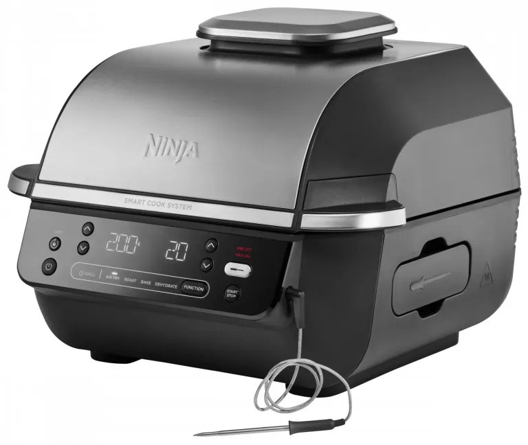 Фритюрник с горещ въздух и грил 5в1 Ninja Foodi Smart EG351EU, 1760W, 5.7 л, До 4 порции, 5 режима, Cyclonic Air, Smart Cook, Керамично покритие, Черен/инокс
