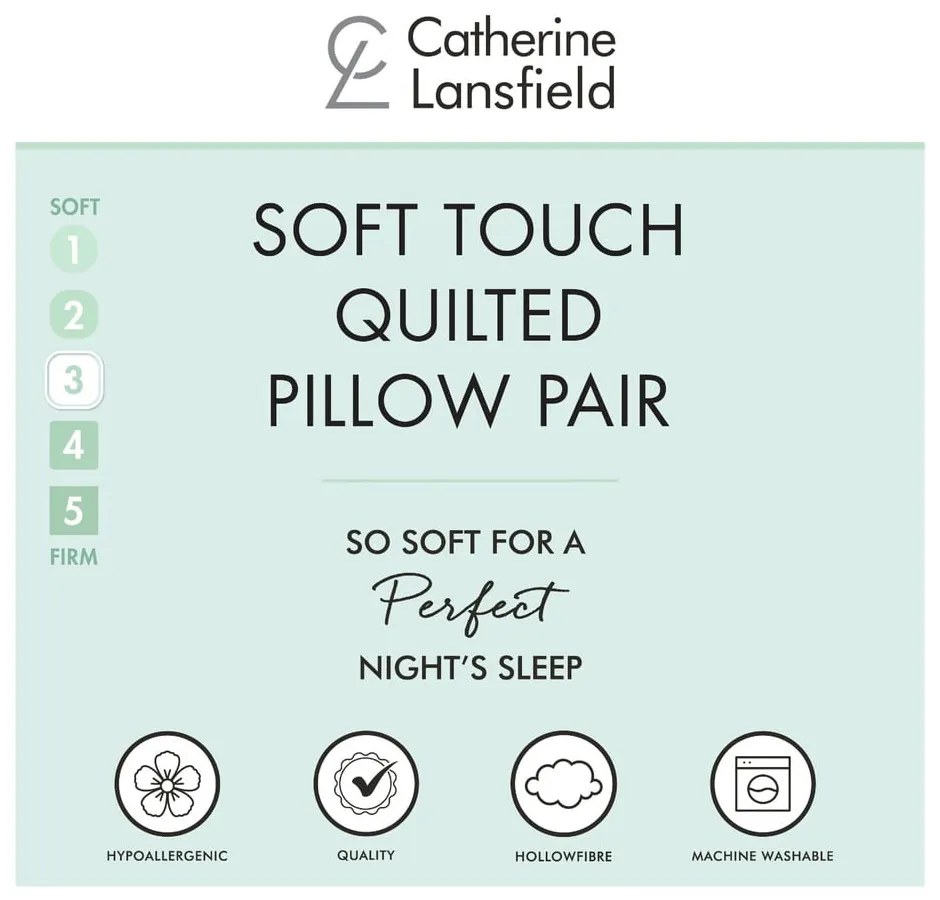 Пълнеж за възглавница 2 бр. 74x48 cm Quilted Comfort Embossed – Catherine Lansfield