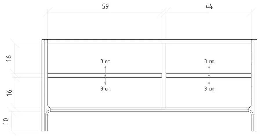 Маса за телевизор от масивен дъб в естествен цвят 111x48 cm Twig – The Beds