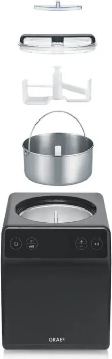 Машина за сладолед 2в1 Graef IM706, 180W, 2 л, 4 програми, От -18C до -35C, Сензорен дисплей, Черен