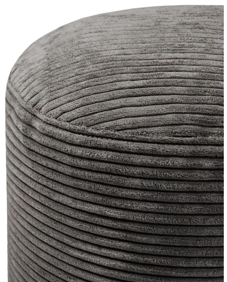 Черен пуф от рипсено кадифе Mini – SLOWDOWN