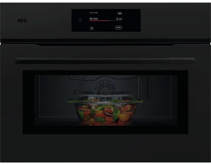 AEG NKM7N721T Компактна фурна за вграждане с интегрирано микровълново готвене Черна