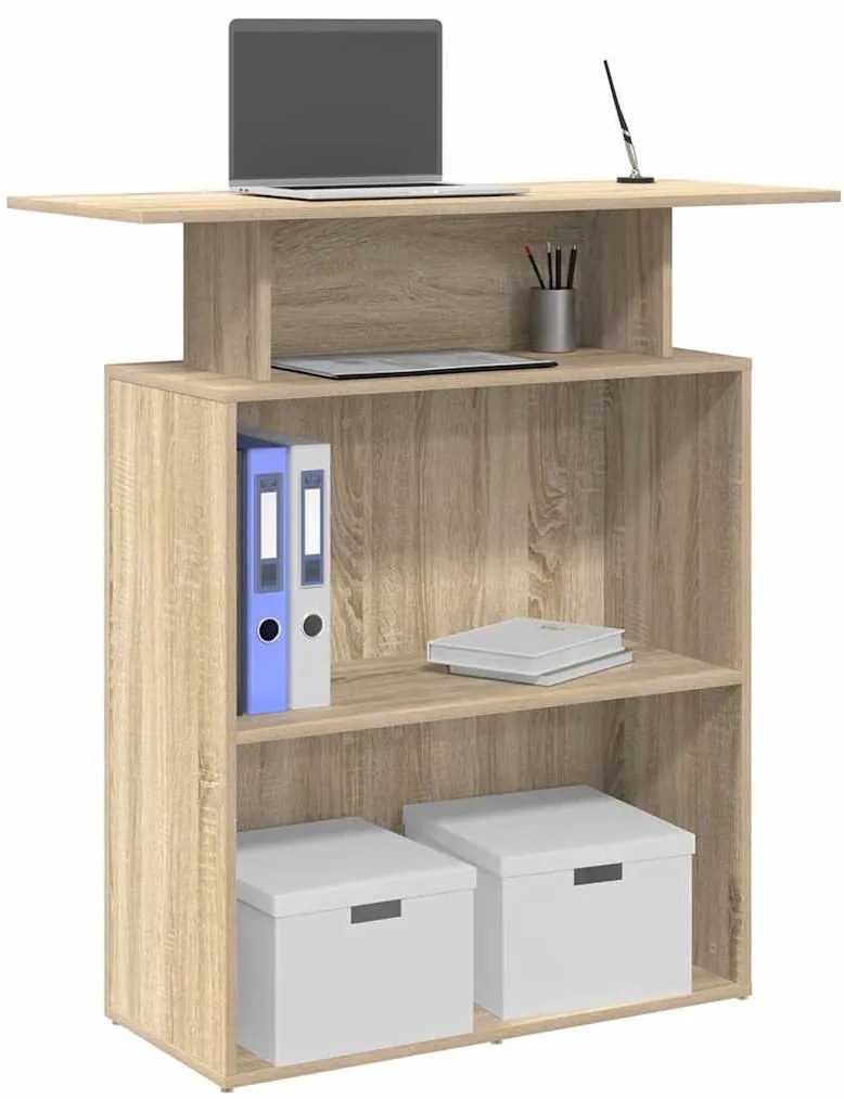 859053 vidaXL Рецепционно бюро, дъб сонома, 100x40x104 см, инженерно дърво