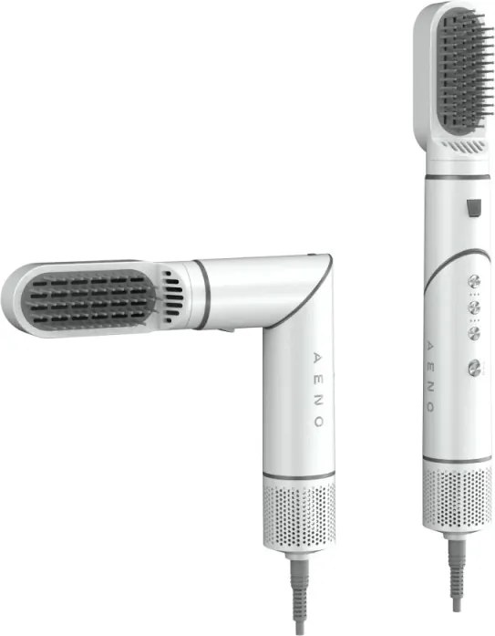 Уред за сушене и стилизиране на коса AENO HS1 AHS0001, 1200W, 4 скорости, 4 нива, 7 приставки, Йонизиране, Бял