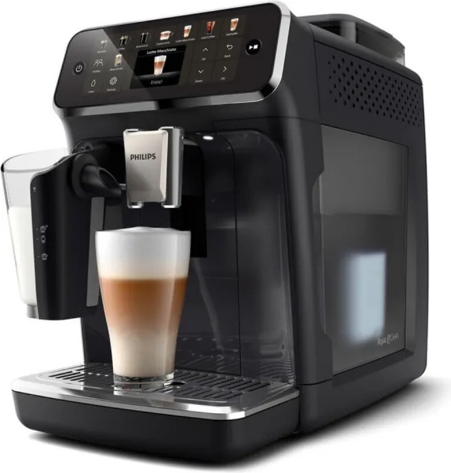 Кафеавтомат Philips EP5541/50 5500 LatteGo, 1500W, 15 bar, 1.8 л, 20 напитки, Керамична мелачка с 12 нива, TFT, AquaClean, SilentBrew, AromaExtract, ExtraShot, Черен