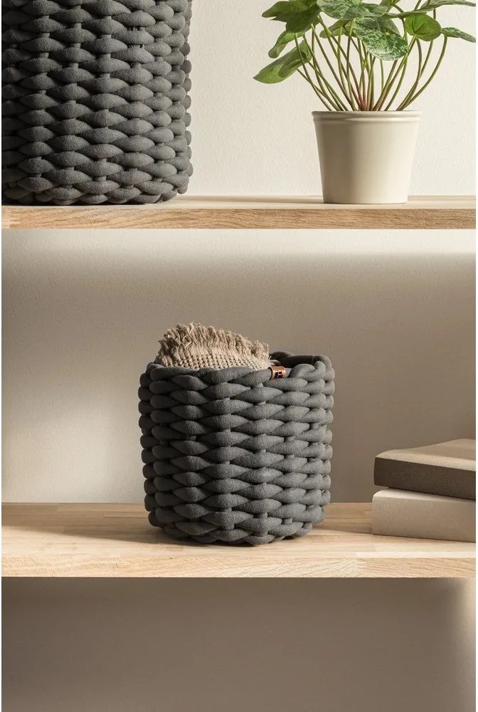 Текстилна кошница ø 21x17 cm Peach Skin Round S – Bigso