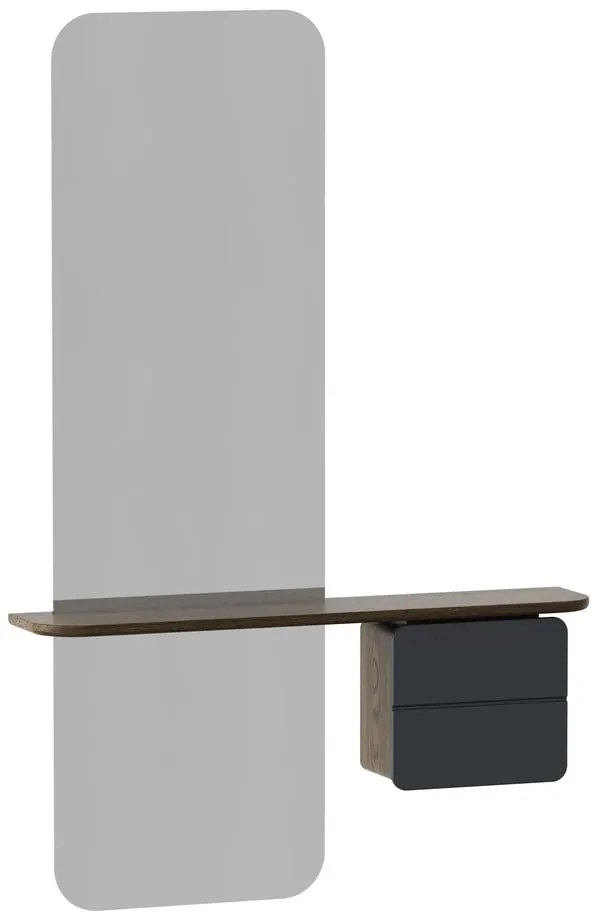 Антрацитен/кафяв комплект за коридор в дъбов декор One More Look - UMAGE