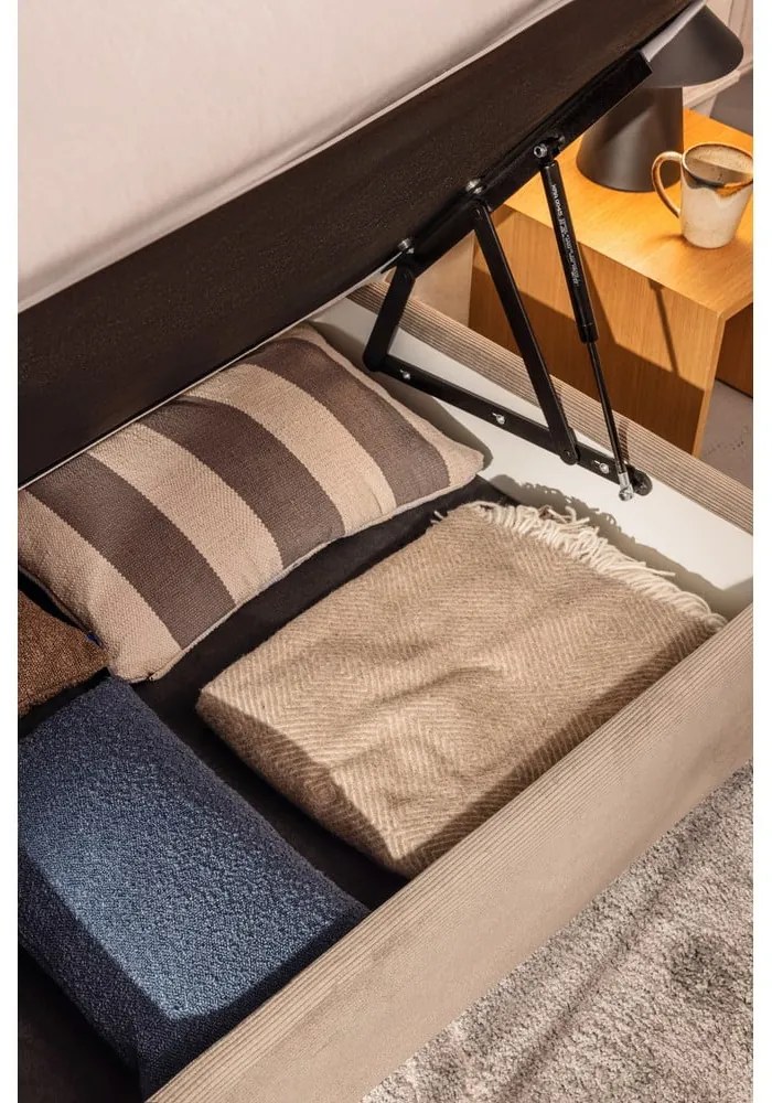 Синьо боксспринг легло с място за съхранение 160x200 cm Elva Bold – Bonami Selection