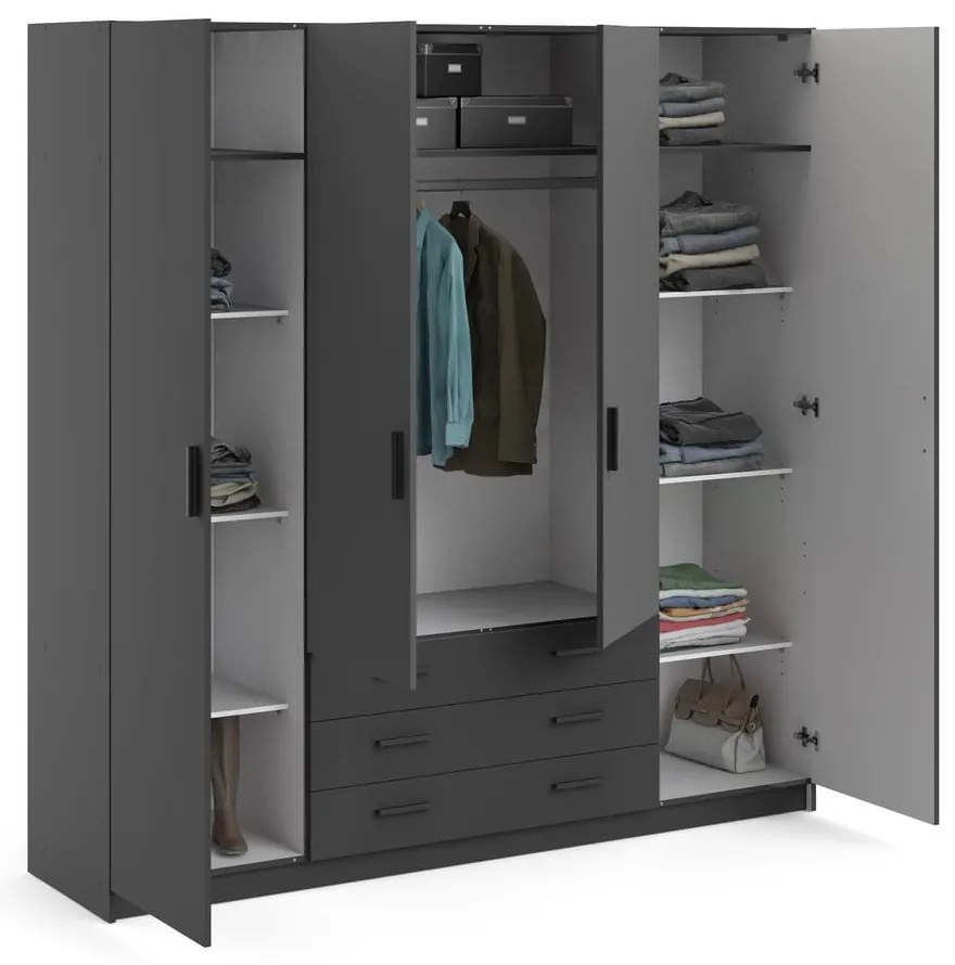Тъмносив гардероб 196x200 cm Sprint – Tvilum