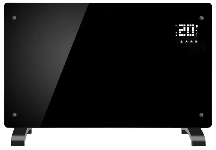 Конвекторна печка Elite WGPHD-22, 2200W, Стъклен панел, 50 C, Wi-Fi, Таймер, LED екран, Черен