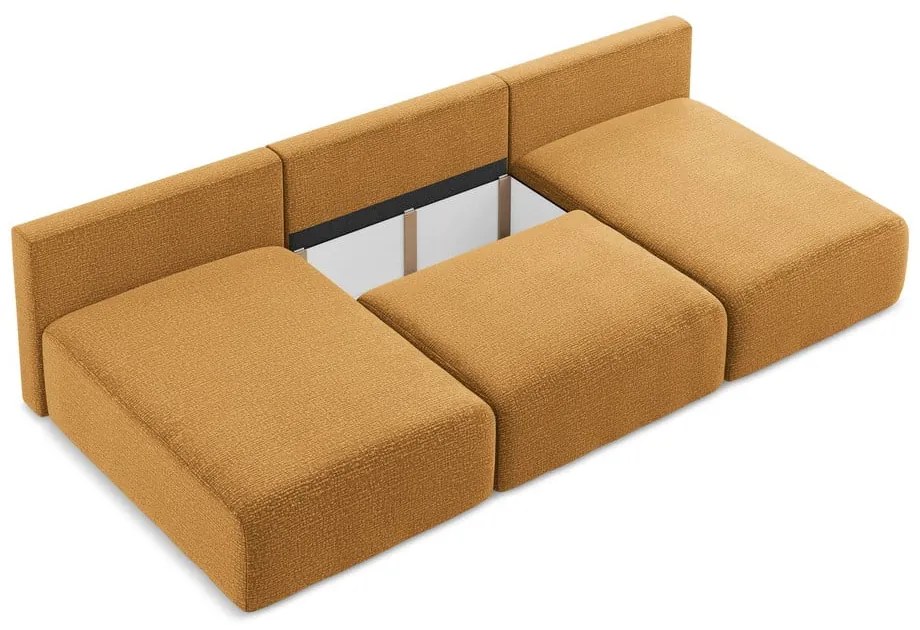 Оранжев разтегателен ъглов диван с място за съхранение Kalena – Makamii